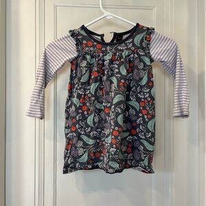 Tea Collection 4T thistle flower pattern long sleeve dress, play condition